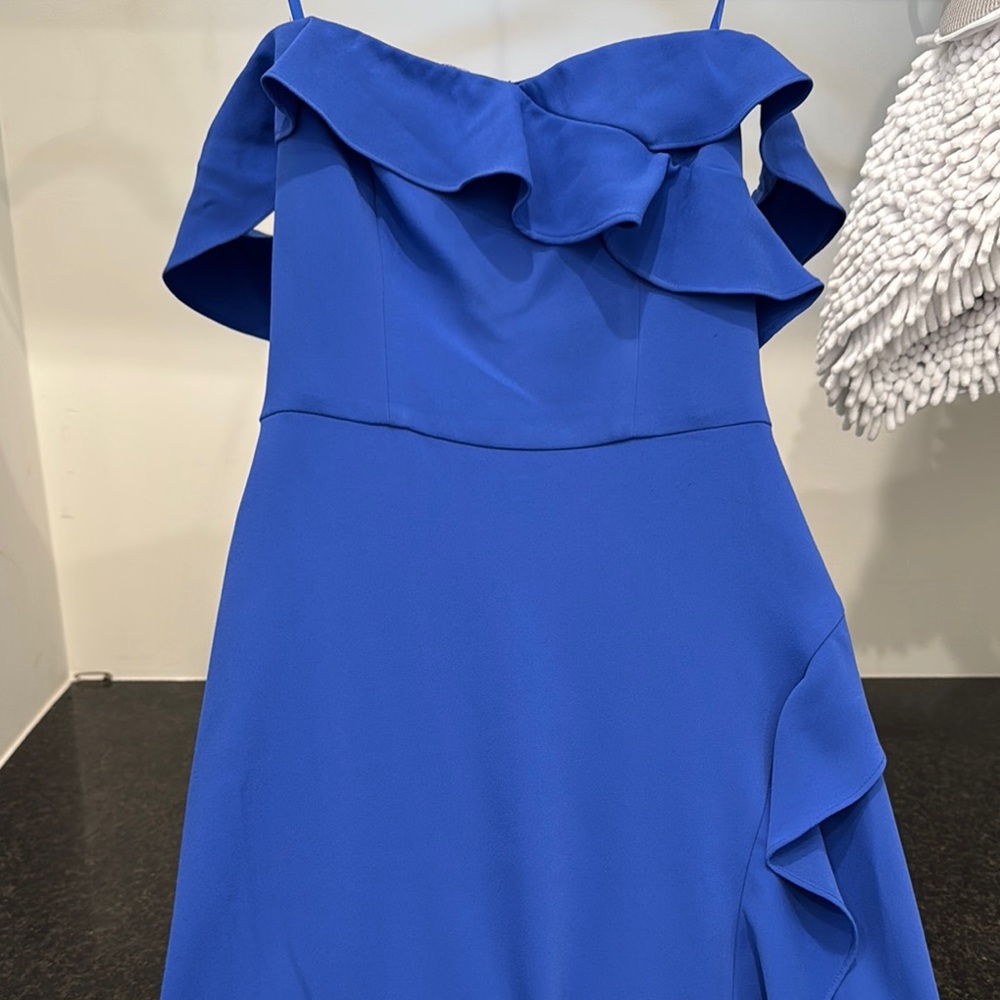 Elegant Blue Ruffle Dress